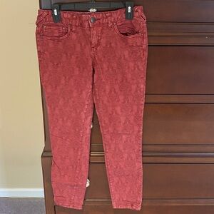 Free People Textured Red Pants